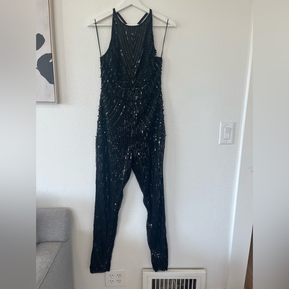 by the way. Black Sequin Jumpsuit M - Picture 6 of 12